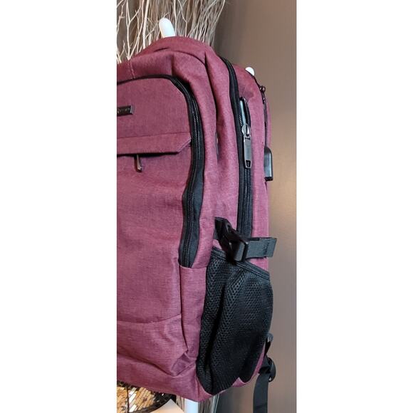 Duslang Backpack Laptop Bag USB Port Anti Theft Multi Pocket Rose Comfort Strap - Picture 3 of 9